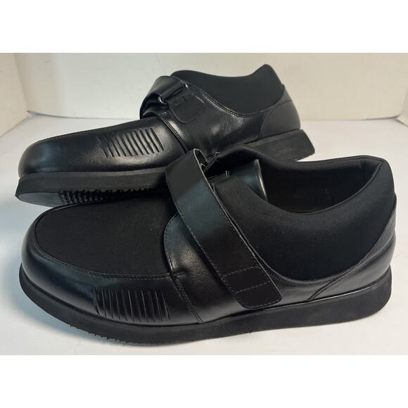 Mt Emey Men\'s Bunion Edema Black Leather Comfort Casual Shoe Sz 14(6E) Wide NEW main image 7